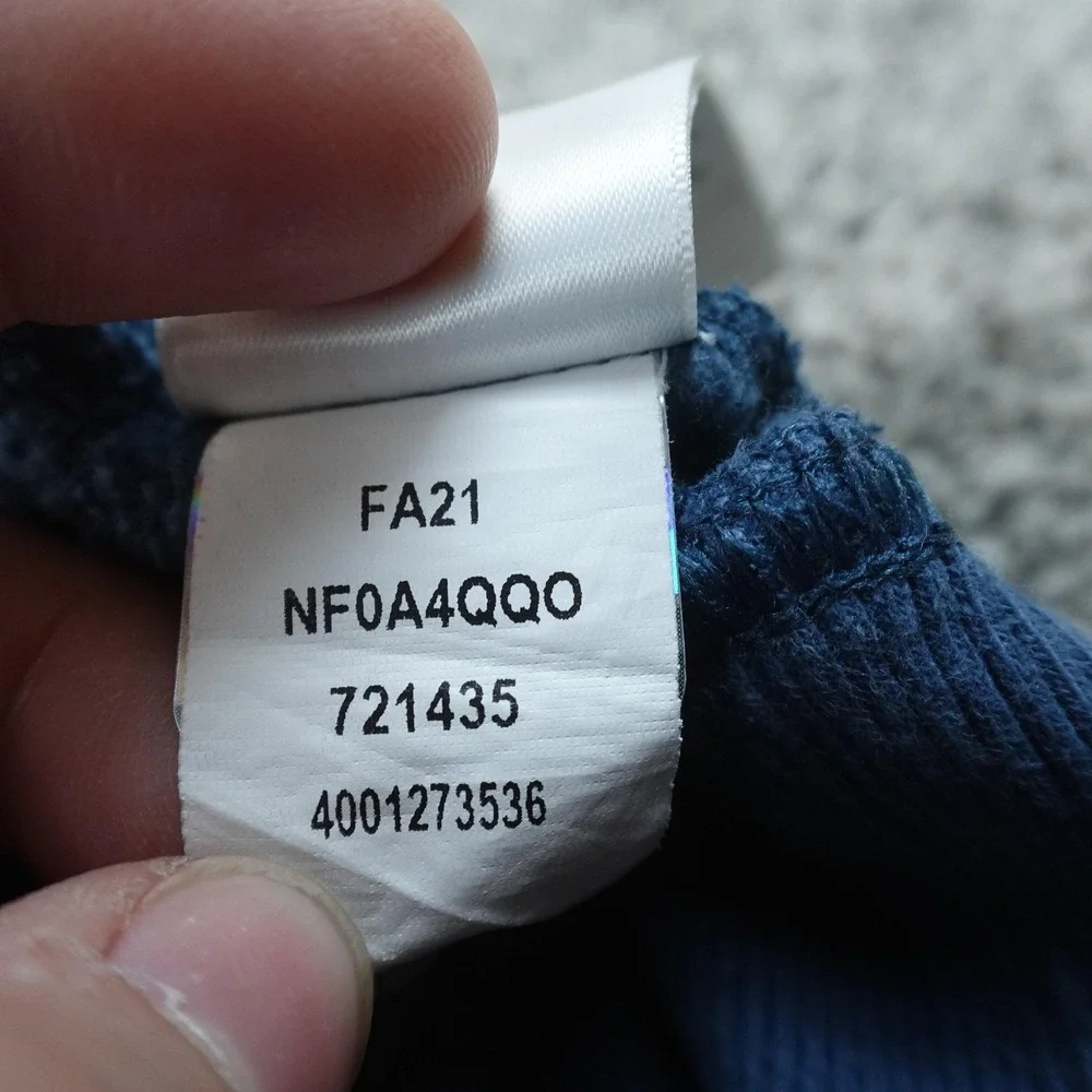 North Face Hoodie Mens XL Blue Logo Fleece Pullover Sweatshirt Sweater Outdoor